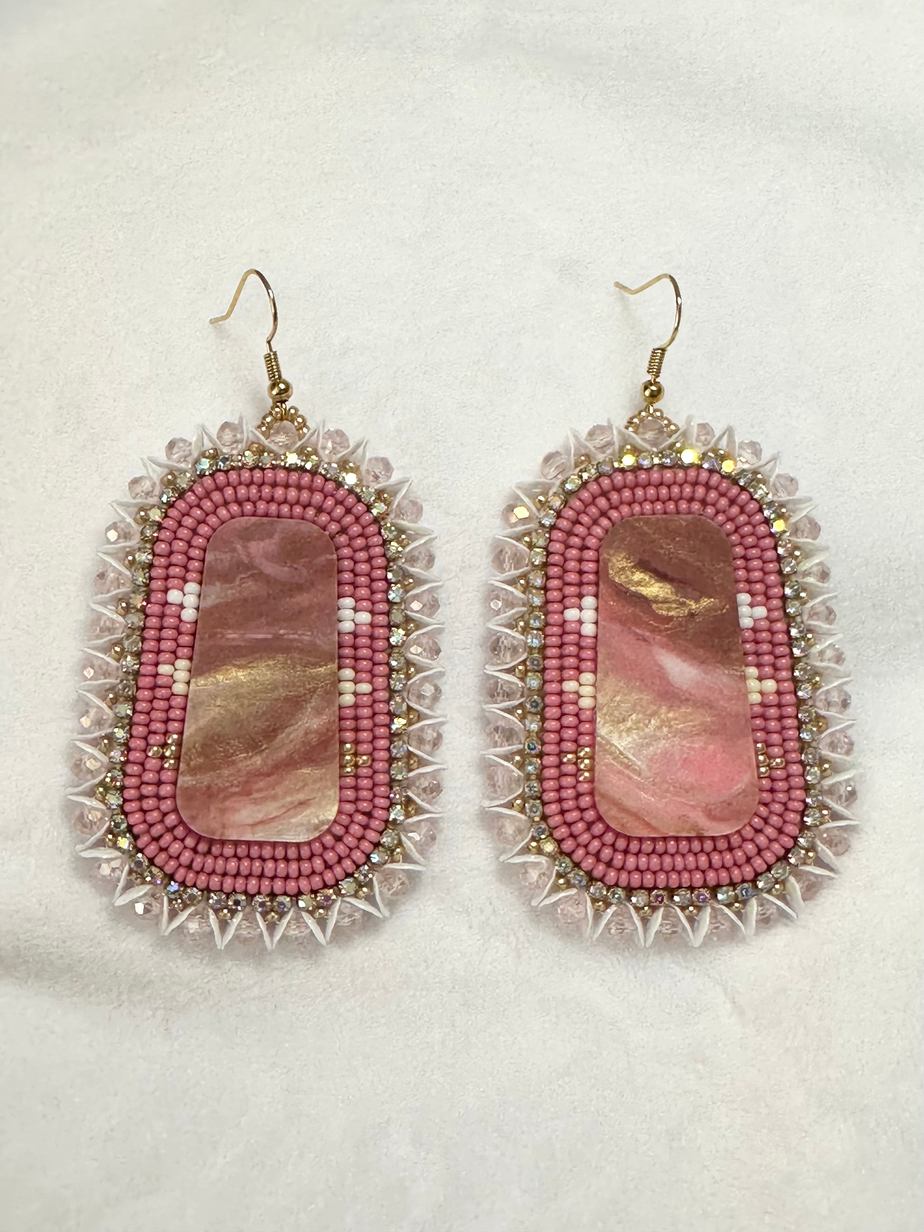 Pink Sand Stone Earrings