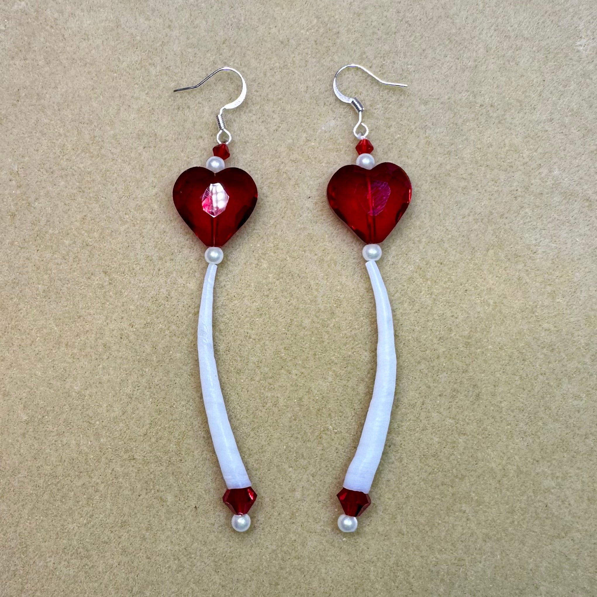 Short Heart Dentalium Dangles