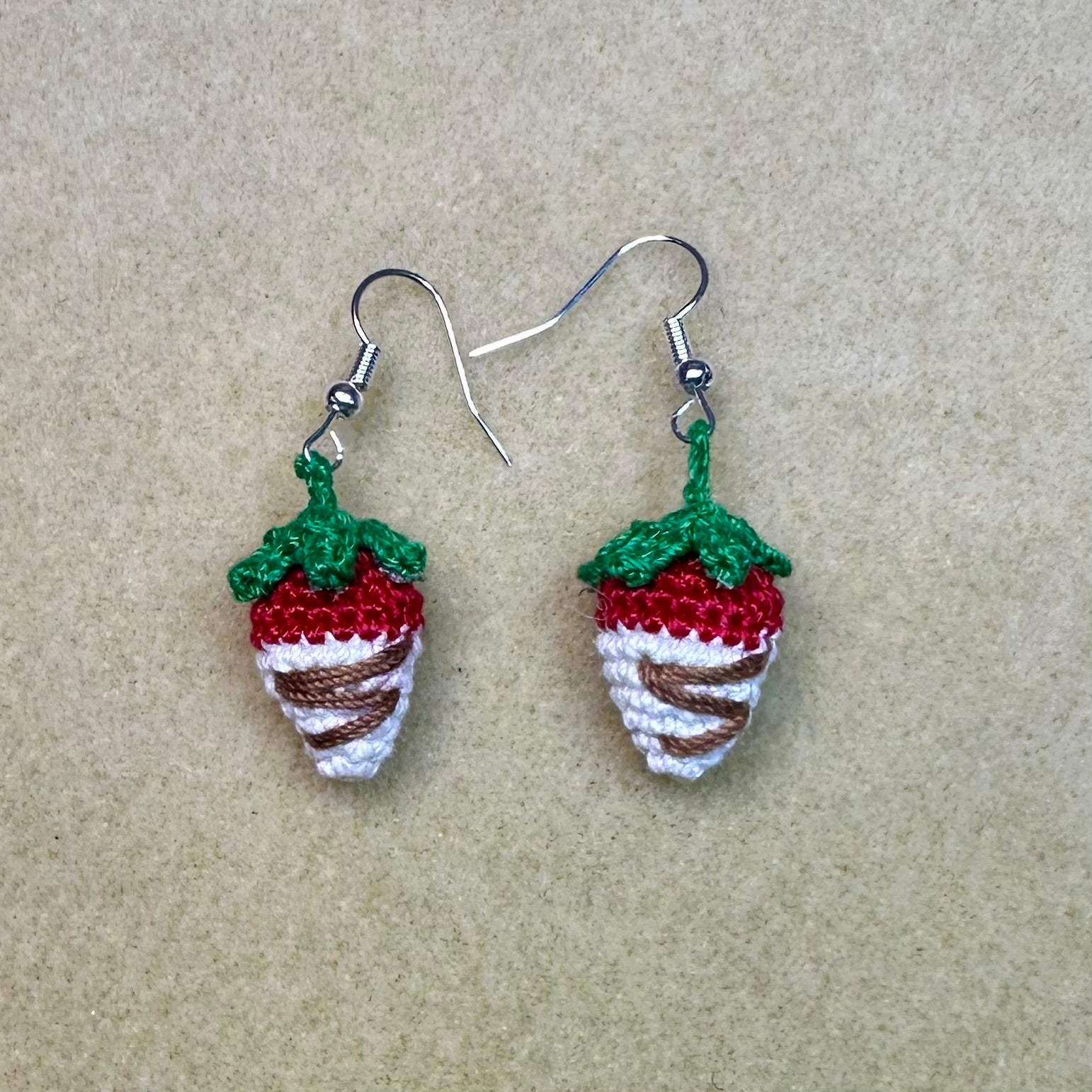 Mini Chocolate Covered Strawberry Earrings